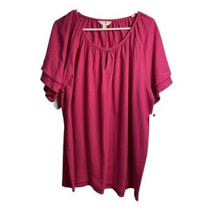 terra & sky womens pink short sleeve shirt plus size 1X 16 w 18 w